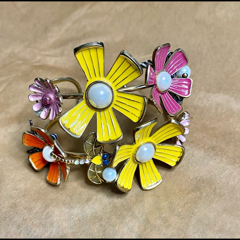 Betsey Johnson Floral Cuff Bracelet